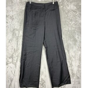 TM Lewin Woman Jeannie Trouser Charcoal Grey Wide Leg Dress Pants Not Hemmed  10